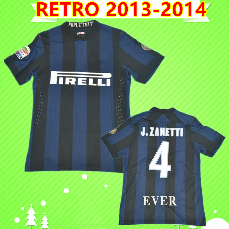 

J.ZANETTI 2013 2014 Retro soccer jersey 13 14 home blue black PALACIO football shirt classic Vintage ICARDI NAGATOMO GUARIN BELFODIL KOVACIC, Retro 2013 2014 with patch