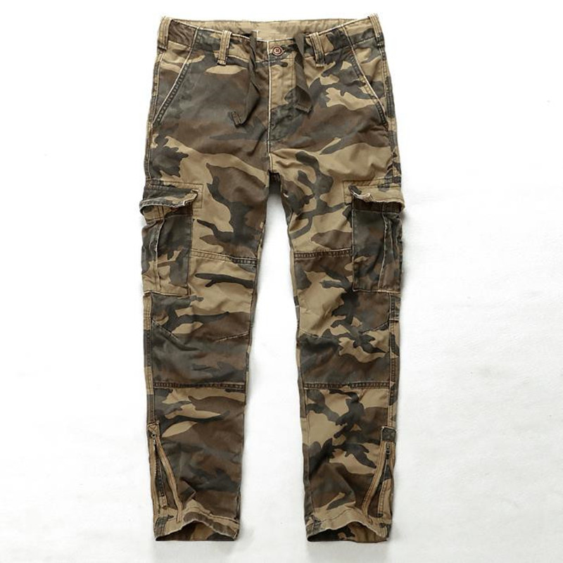 

Men's Camouflage Pants Fashion Loose Cargo Pants Cotton Men Casual Trousers Spring Autumn Mens Plus Size 42 Male Bottoms, Army green