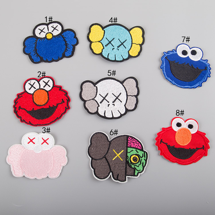 

American sesame street embroidery appliques iron on clothing patches for leisurewear hoodies Jeans