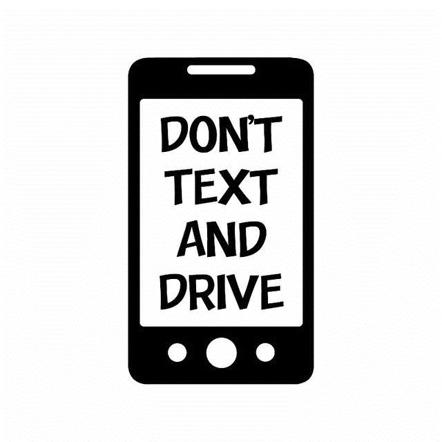

Don't text and drive serious waring make car sticker ca551, Silver