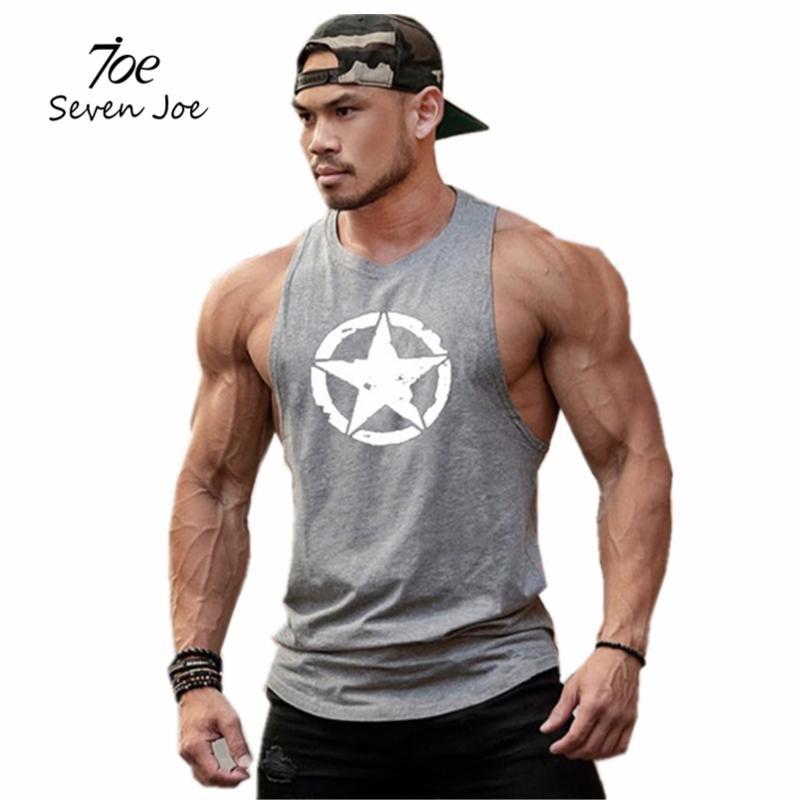 

Summer Fashion Sleeveless Shirts Tank Top Mens T-Shirts Fitness Shirt Singlet Bodybuilding Workout Gym Vest Men, Gray