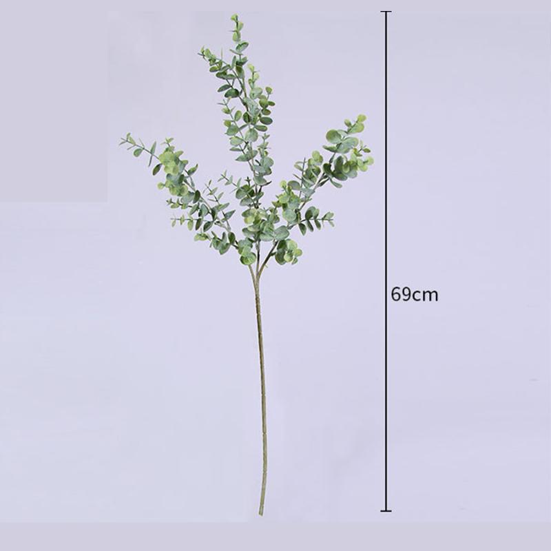 

Artificial plastic plants leaves tree green eucalyptus branch for garden wedding decoration faux fake foliage christmas decor, Brown