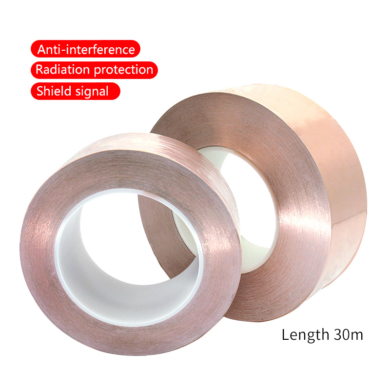 

UANME 30 Meters Single Side Conductive Copper Foil Tape Strip Adhesive EMI Shielding Heat Resist Tape 15mm 20mm
