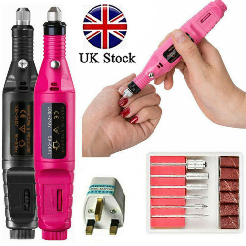 Dossier d'ongles électrique Dossier de soin Acrylique Art de manucure Stylo Shaper Kit Ensemble Shaper avec UK / UE Fiche