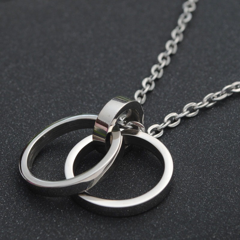 

Hot sale 316L Titanium steel small and big ring Circle connect women men Charms For Necklace Pendant Jewelry