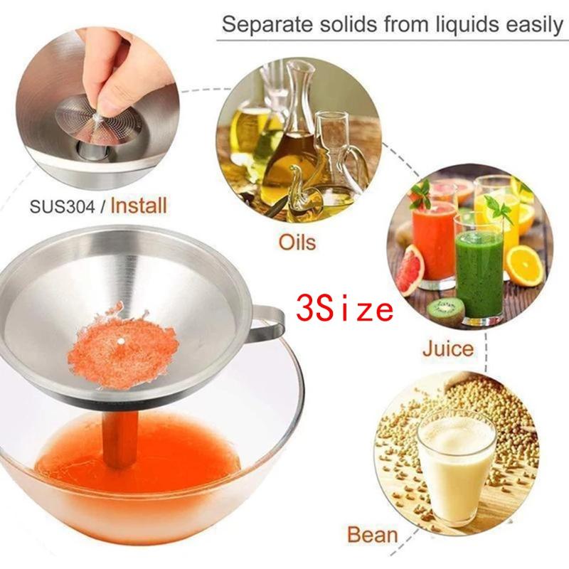 

Stainless Steel Funnel For Flask Liquor Bottle Funnel Stainless Steel Ilter Leak Mouth Can For Oil Wine Kitchen Cooking Tools