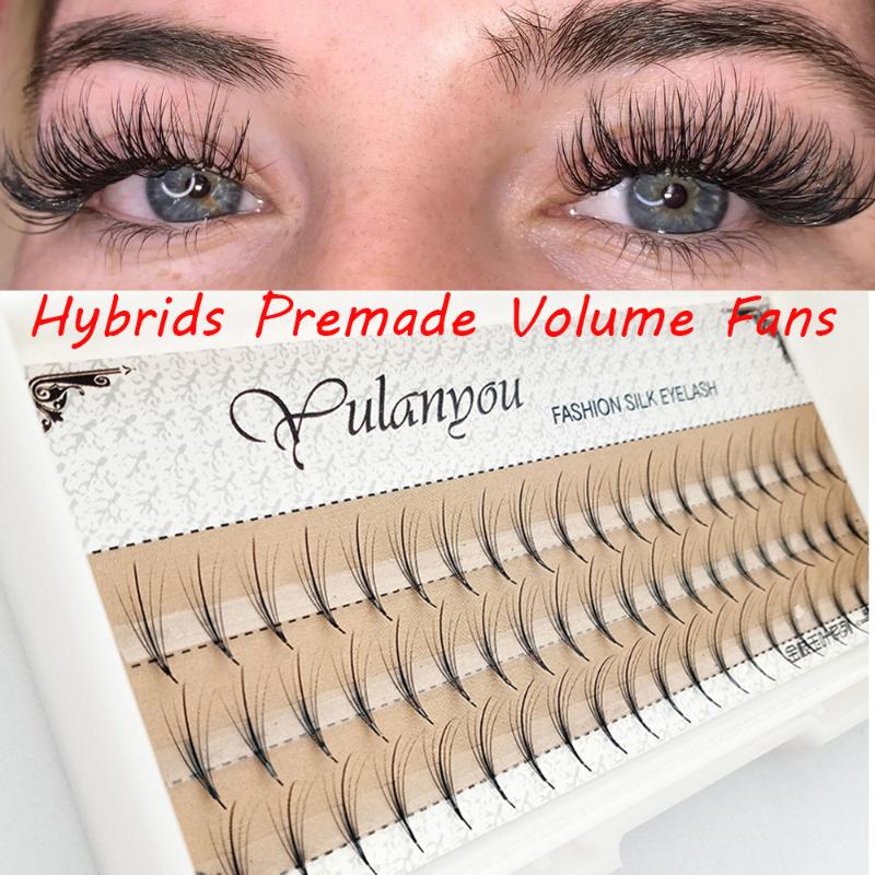 

3D/5D Natural Long Hybrid Fan Lashes Premade Volume Fan Eyelash Extension 0.07&0.15 Thickness Lightweight Handmade Lash