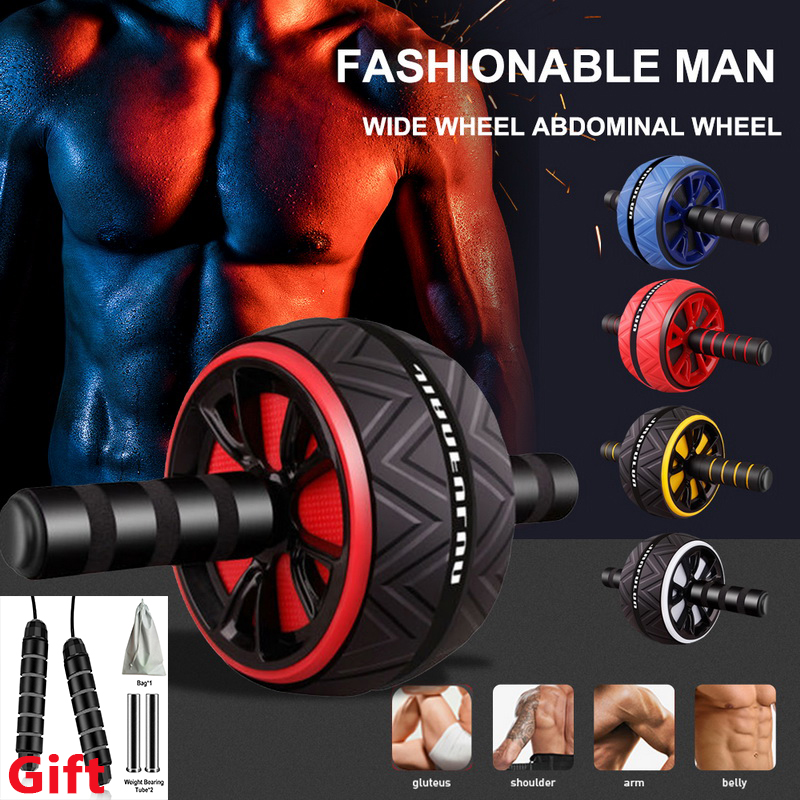 

No Noise Abdominal Roller Exercise Wheel Fitness Equipment Roller For Arms Back Belly Core Trainer Body Shape Training Supplies, Gray
