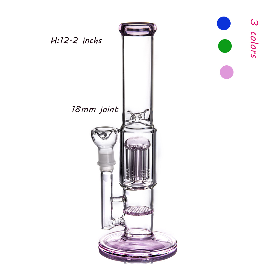 

Pink Tall Bong Hookahs Honeycomb Perc Water Bongs Thick Glass WaterPipes Smoke Heady Dab Rigs