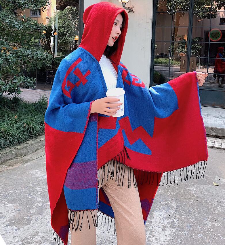 Chic Women High-end Handwork beading 100/% wool cape Scarf