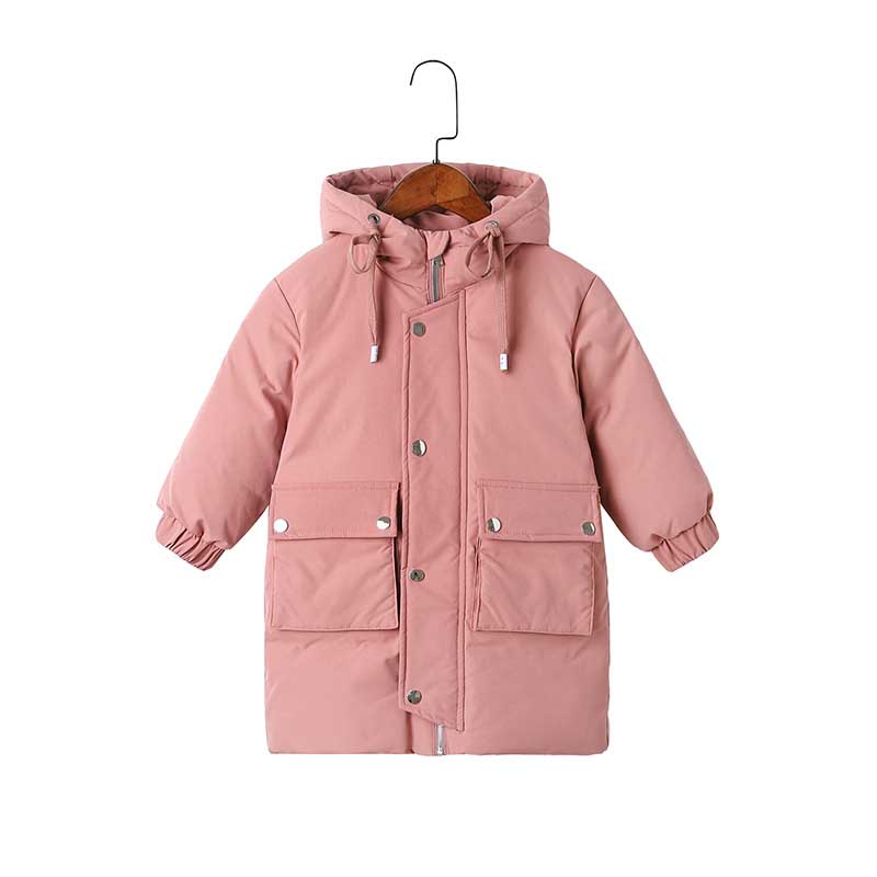 

Children Winter Polyester Jacket for Girls Clothing Kids Long Hooded Coat Boys Thicken Parka Souterwear Baby Clothes