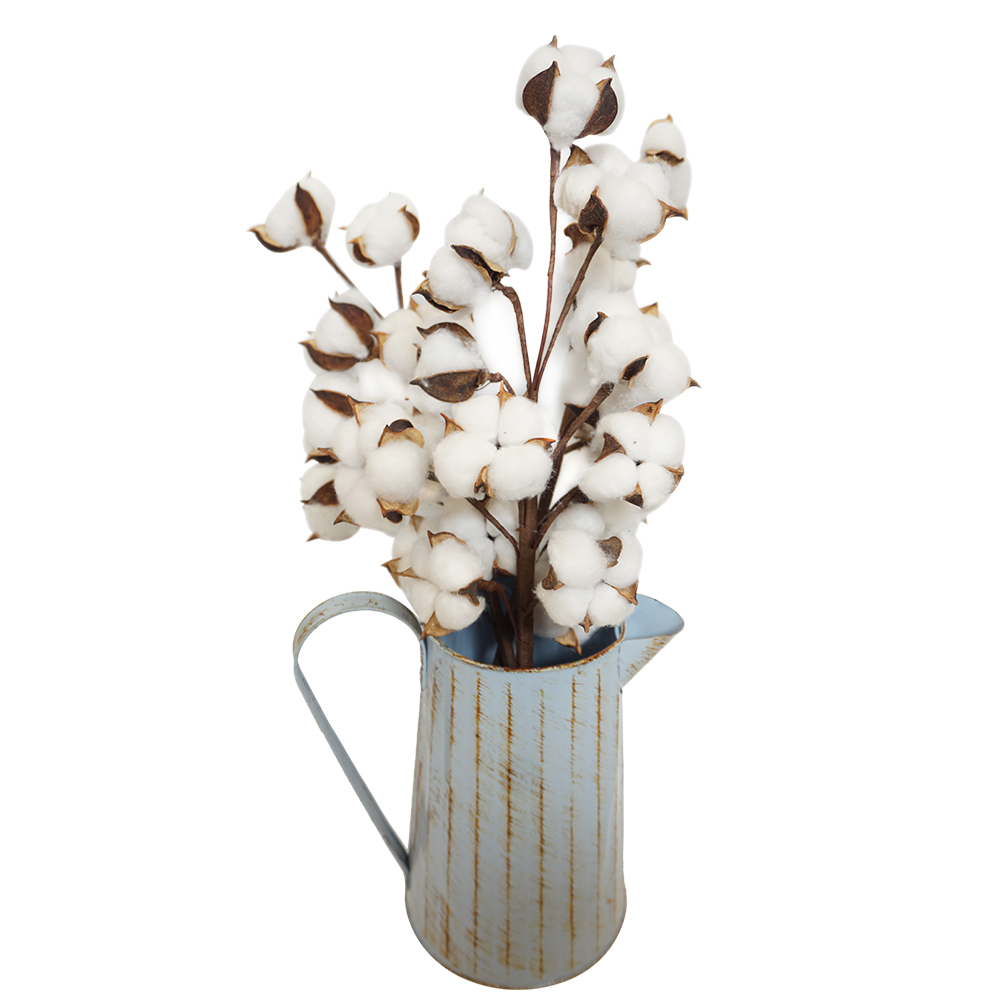 Lot de 3 tiges en coton naturel s/éch/ées Kapok en forme de fleurs s/éch/ées en coton pour f/ête de mariage ou maison