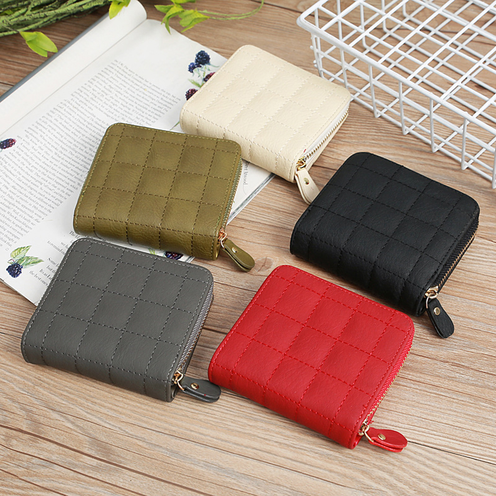 

Women Cute Zipper Wallet Coins Purse Ladies Multifunction Card Pocket Money Pouches PU Leather Mini Wallets Handbag Girls Gifts, 5 colors for choice