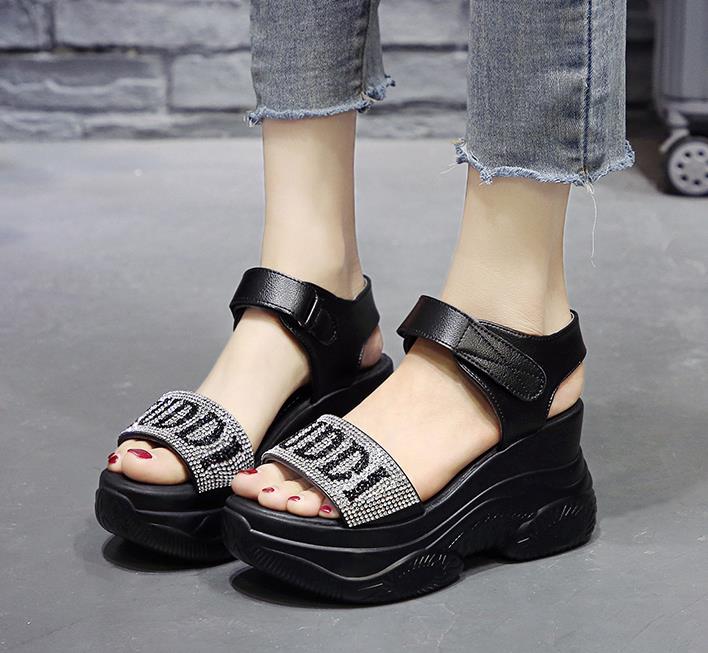 black small platform sandals