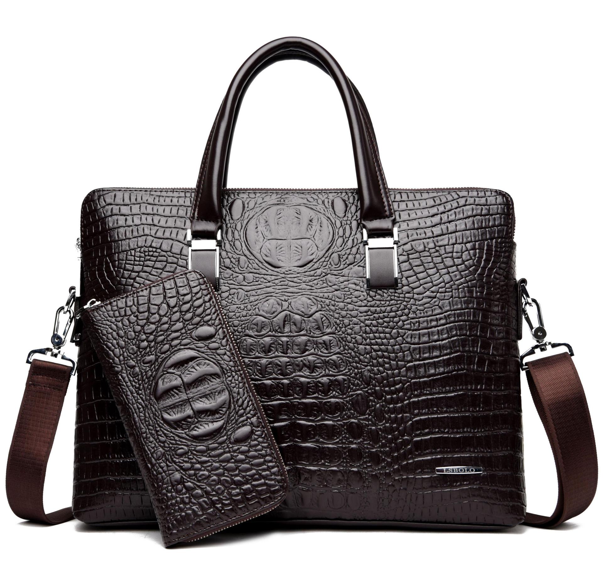 

Shoulder Double Mens Cross-Border Crocodile Business Cross 2020 New Zipper Casual Messenger Briefcase Hand Handbag Bag Frqwc