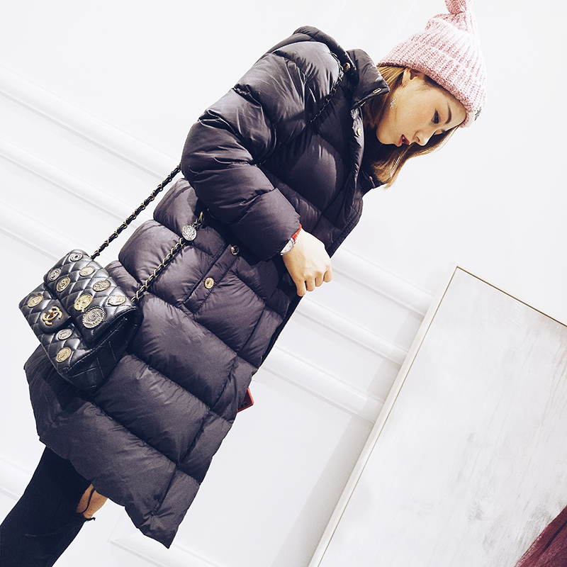 

Hooded thickening warm winter down jackets women white duck down coats outerwear 2018 autumn winter, Beige