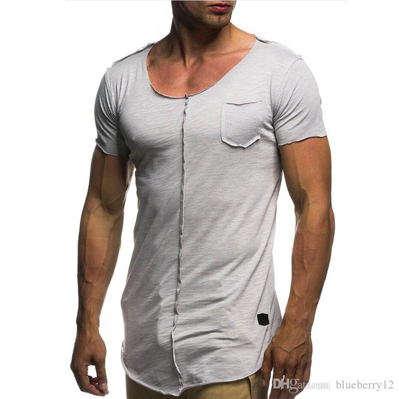 

Men Rough Selvedge T Shirt Five Soild Color Short Sleeves New Summer Casual Tee Basic Wear For Gym, White