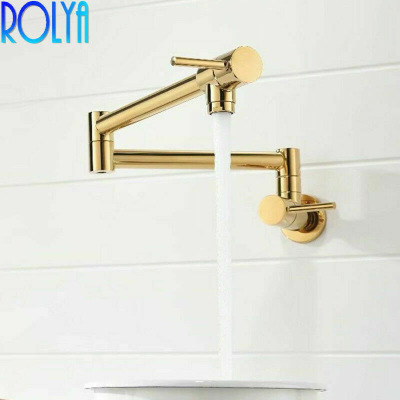

Rolya Golden Pot Filler Kitchen Faucet Sink Mixer Taps Wall Mounted