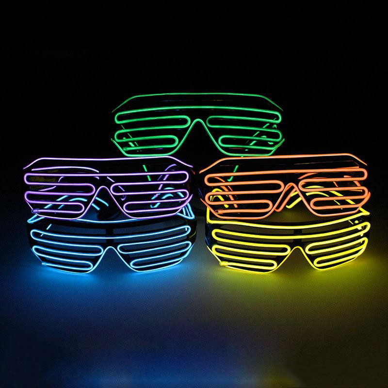 Led Party Glowing glasses EL Wire Fluorescent Flash Glass With Window Easter Graduation Birthday Bar Decorative Luminous Bar Eyewear-image-553339745