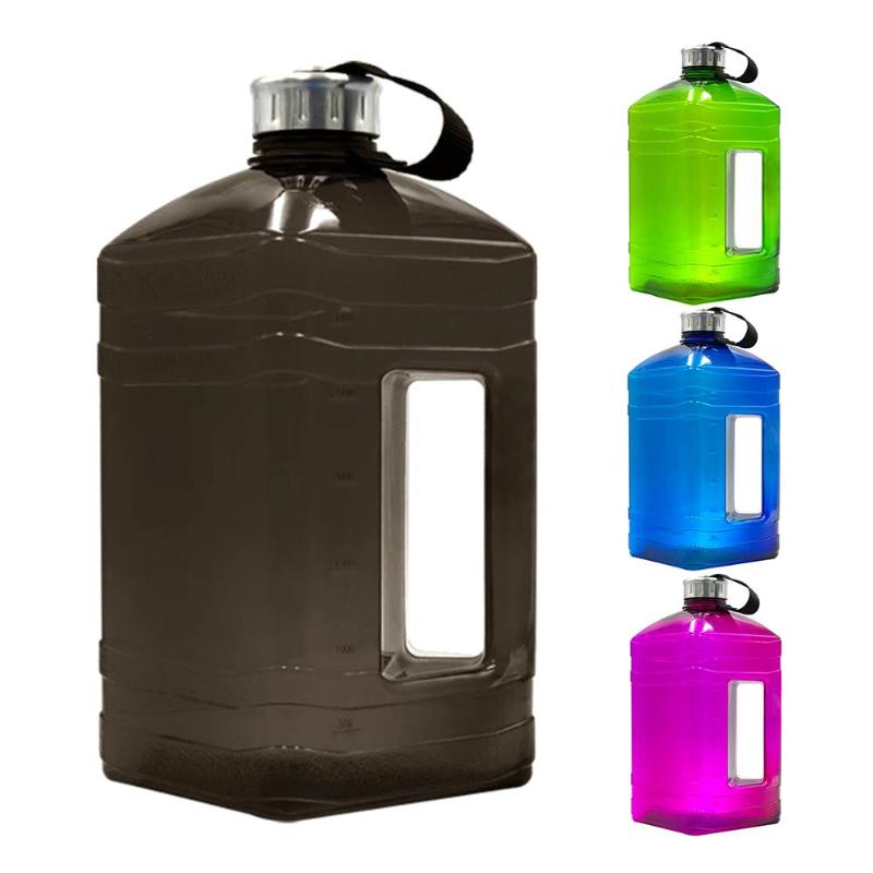 

3.8L Sports Water Bottle Large Capacity Plastic Square Bottle Portable Outdoor Cold Water Outdoor Sport Accessories, Blue