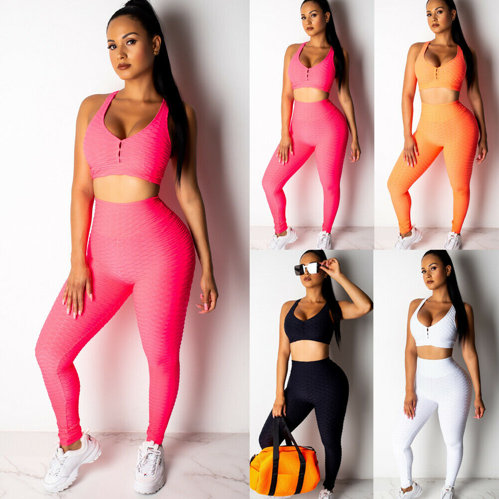 

New Women Yoga Sets Gym Set Bra Leggings Pants Solid Sports Gym Active Ladies Fitness Workout Running Casual Female Clothing, Skin color