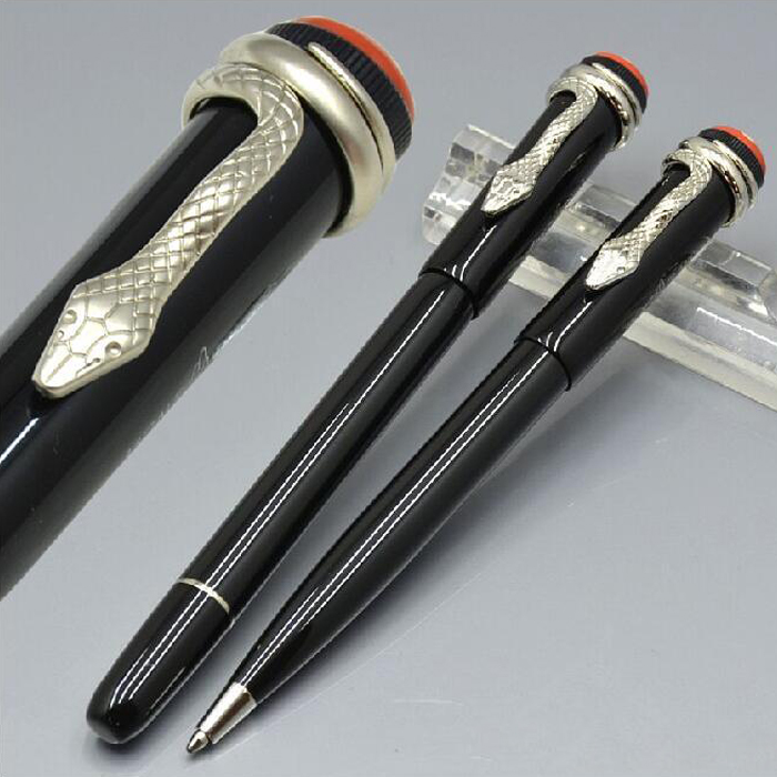 

Luxury Rollerball Gel Pen Red Classic Monte Black Resin Special 1912 Heritage Edition M Roller Ball Pens With Unique Snake Clip, Pic