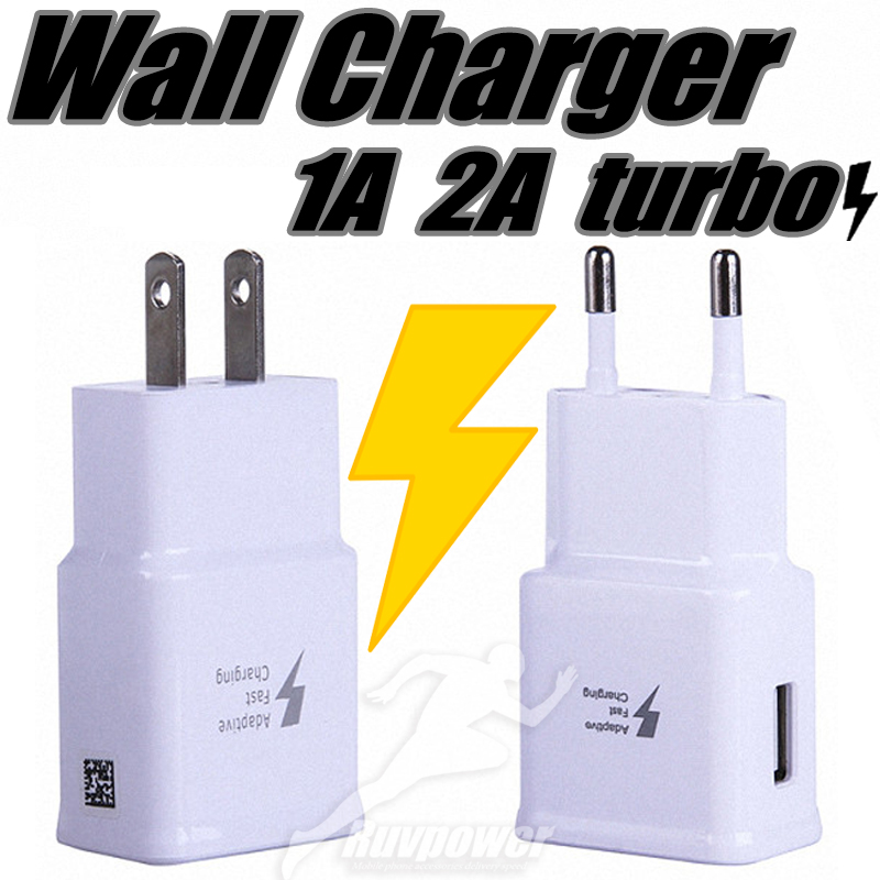 

1A 2A USB US & EU Plug Wall Fast Charger and Turbo Adapter Fast Charge For Samsung HUAWEI Android all mobile phone