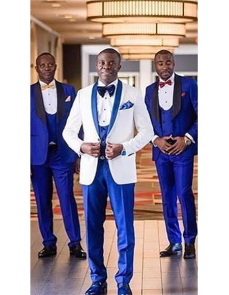 

White Wedding Tuxedos Slim Fit Suits For Men Groomsmen Suit Three Pieces Cheap Prom Formal Suits (Jacket+Pants+Vest+Tie) 258, Same as image