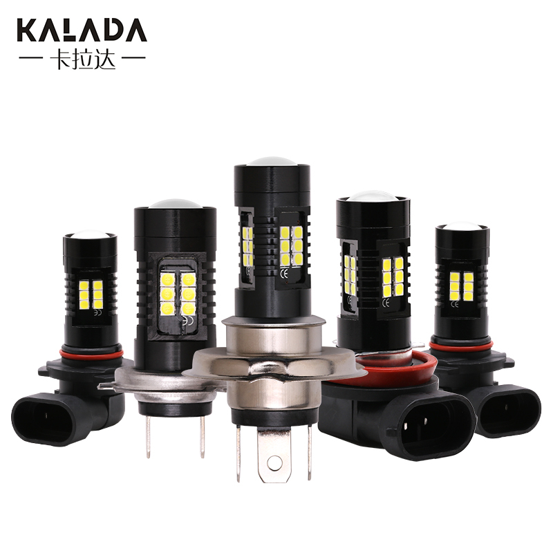 

2pcs Car LED Lamp Foglight H4 H7 H8/H11 9005 9006 White Color High Power 21W Fog lights For Car Auto Bright Front Fog Bulbs 12V