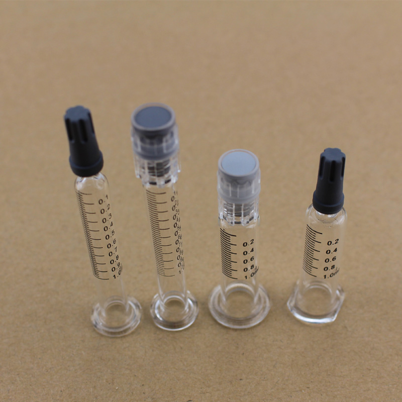 

New coming slim 1ml/2.25ml/3ml/5ml Luer Lock Glass Syringe with ml marking glass manufacturer for thick oil vape pen atomizer