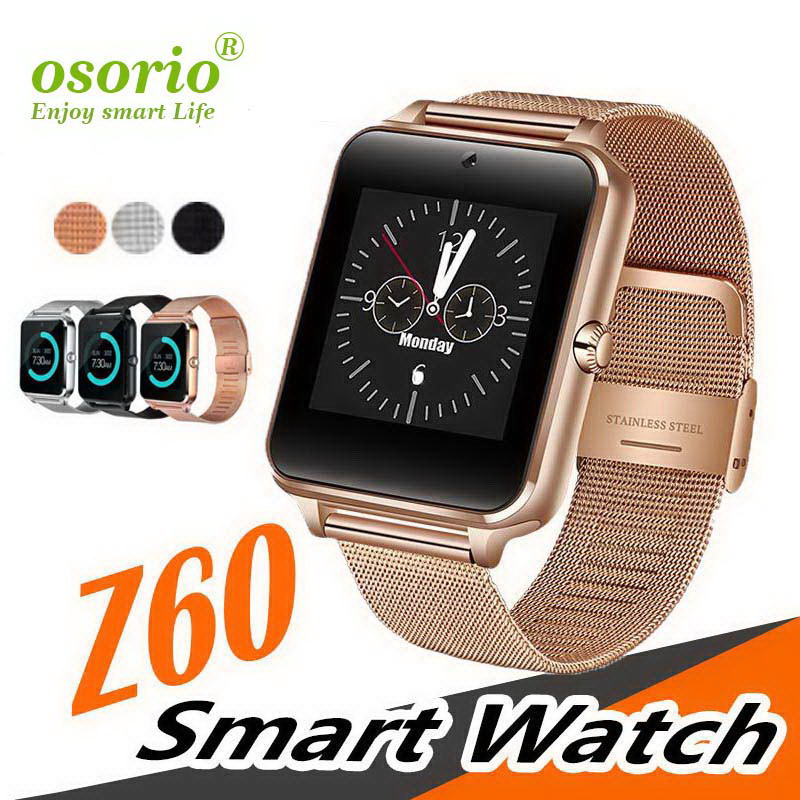 

Stainless Steel Bluetooth Smart Watch Phone GT09 Support SIM TF Card Camera Fitness Tracker Z60 Updated GT08 Smartwatch for IOS Android