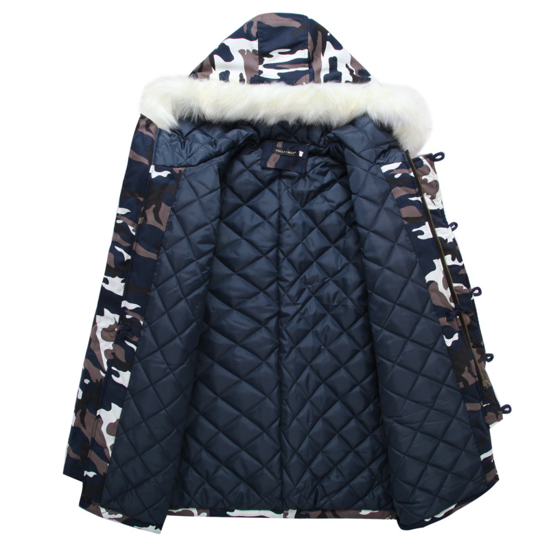 

Camouflage Down Parkas Jackets Men' Parka Hooded Coat Male Fur Collar Parkas Winter Jacket Men Down Overcoat 2019 5xl