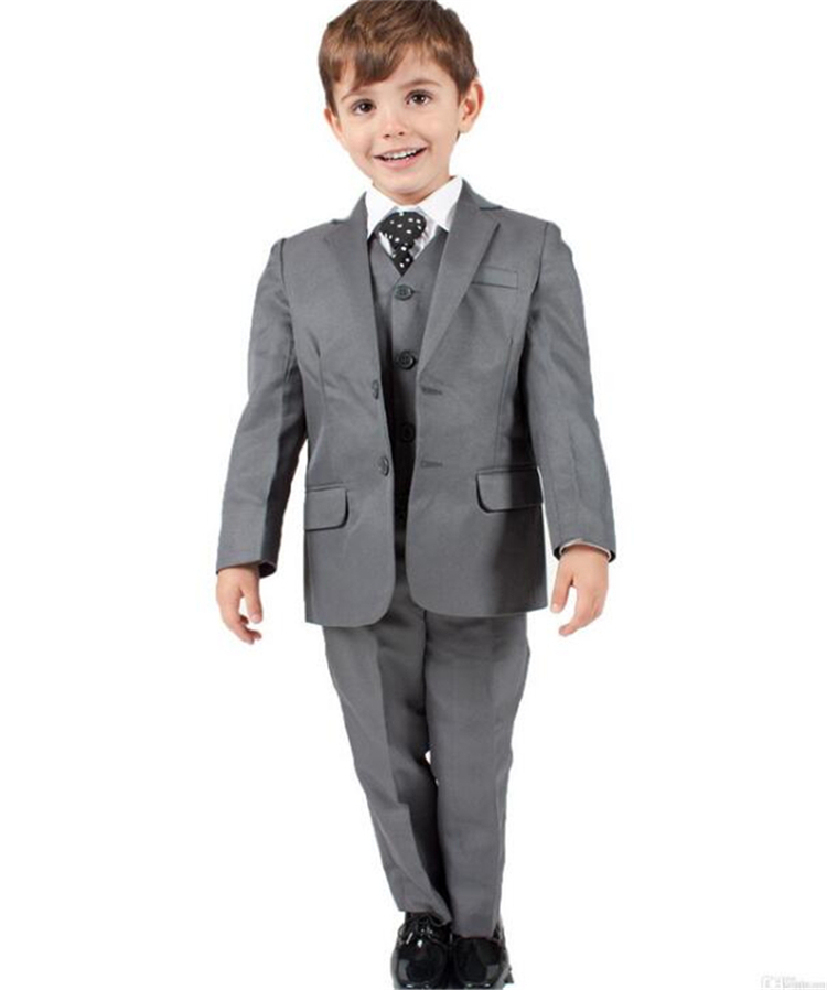 

Gray Baby Boy Suits Christening Baptism 3 Piece Notched Lapel Boys Wedding Suit Boys Formal Wear, Yellow