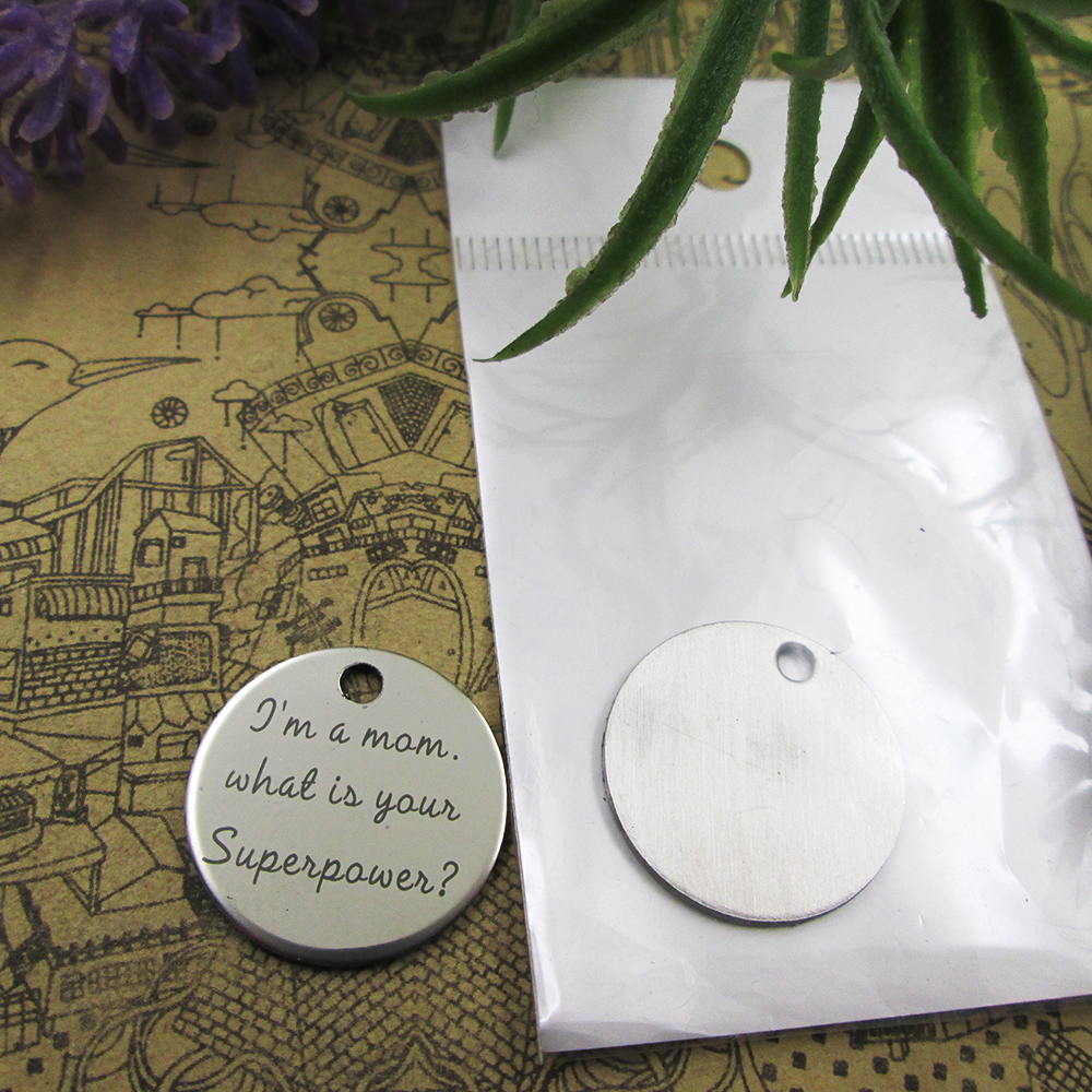 

40pcs--"I'm a mom what is your superpower"stainless steel charms more style for choosing DIY Charms pendants for necklace