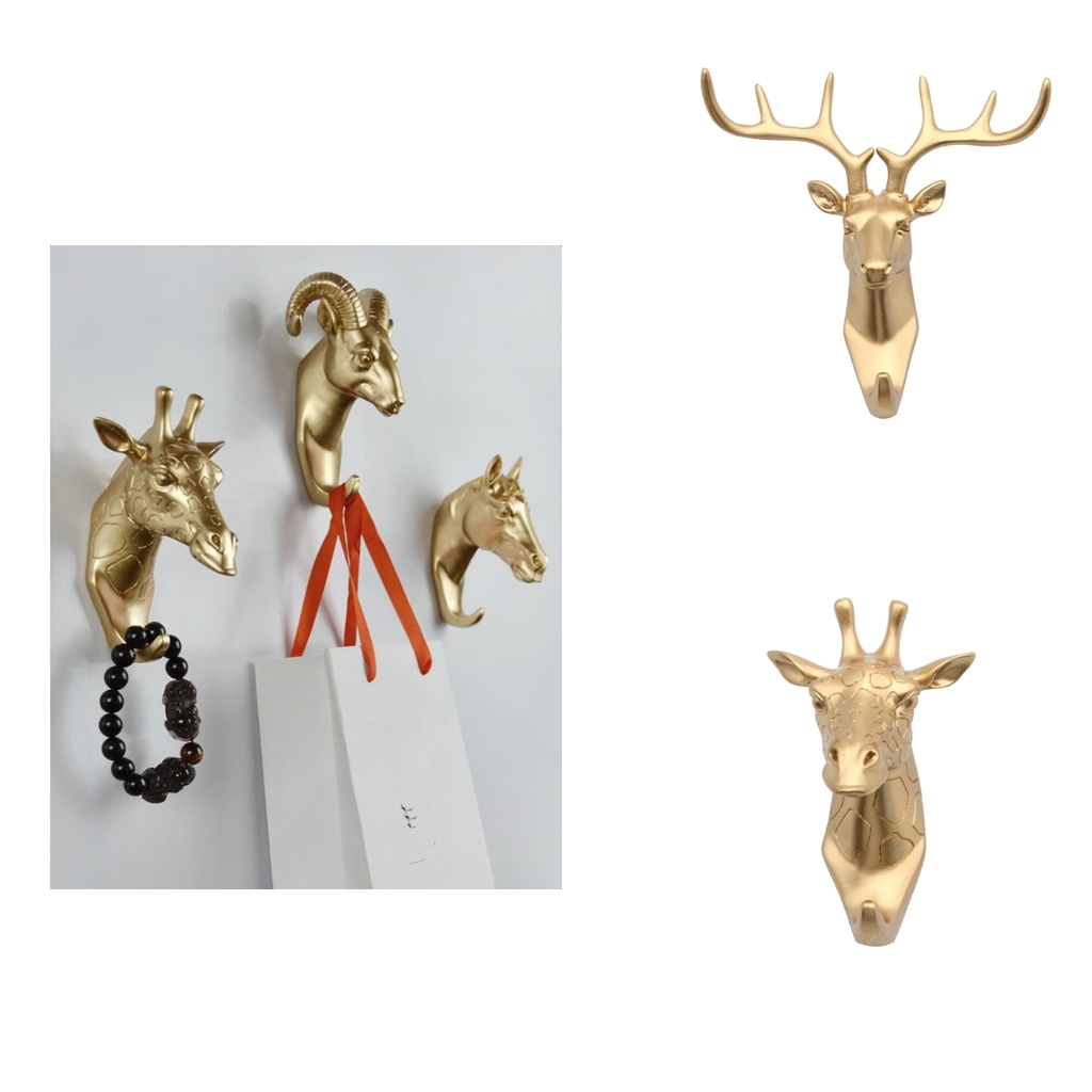 

2x wall mounted hook coat keys hook holder golden color f/ restaurant