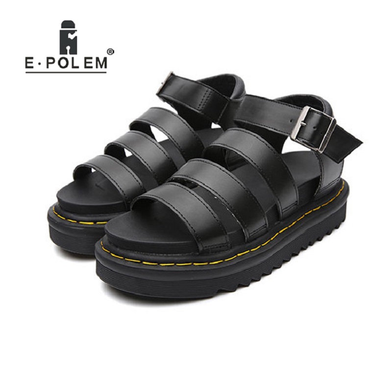 

Summer Sandals Black Women Shoes Cross Straps Open Toe Platform Sandals Casual Shoes Buckle Flat Female