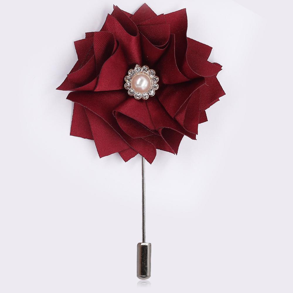 

5Pieces/Bag Wedding Boutonniere Handmade Fabric Flower Party Prom Brooch Flowers Groom Bride Suit Dress Corsage Accessories, Black
