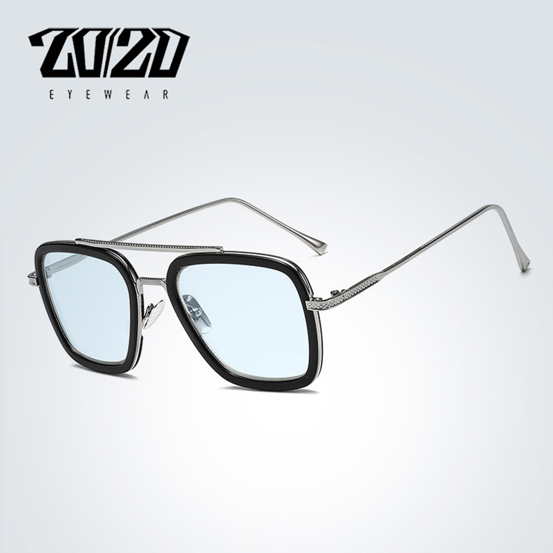 

20/20 Design Polarized Vintage Unisex Retro Aluminum Tony Stark Sunglasses Men Fashion Sun Glasses For Women gafas de sol mujer, White;black