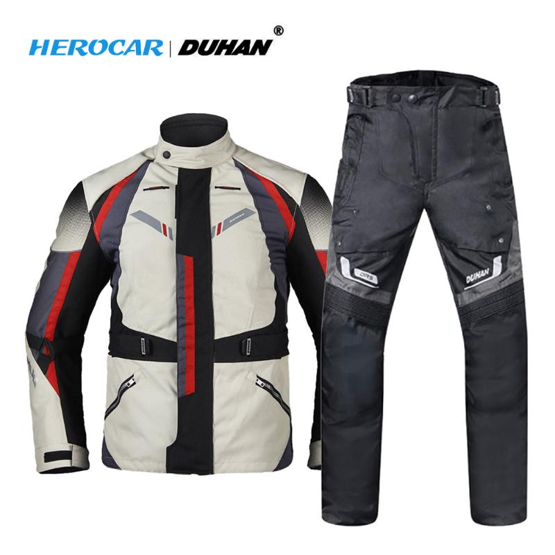 

DUHAN Motorcycle Jacket Winter Cold-proof Motorcycle Pants Moto Jacket Suit Waterproof Touring Clothing Set Protective Gear