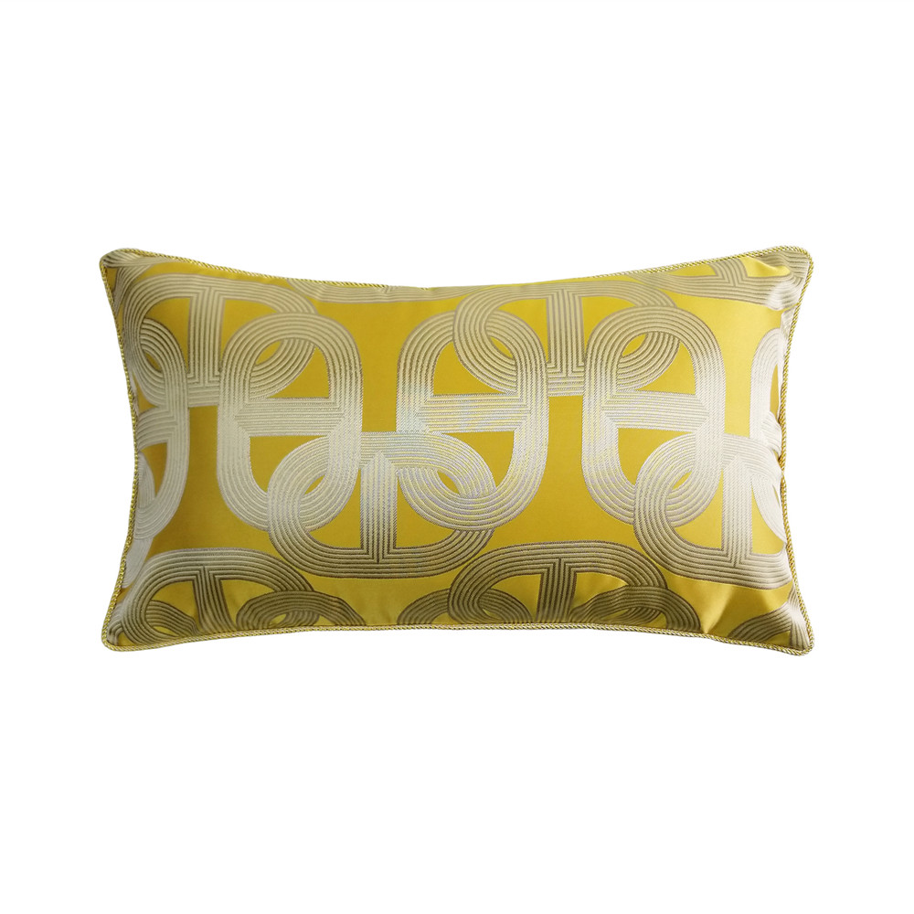 

Hinyeatex Contemporary Soft Golden Chain Elipse Waist Pillow Case 30x50cm Home Living Deco Sofa Car Chair Lumbar Cushion Cover Sell by Piece, Yellow