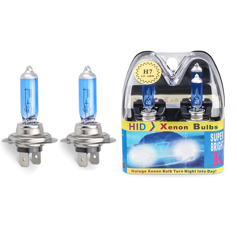 

2pcs 6000k Super Bright White H7 Halogen Bulb 12V Car HeadLight Bulb h7 55w 100w Halogen Lamp Car HeadLight Replacement