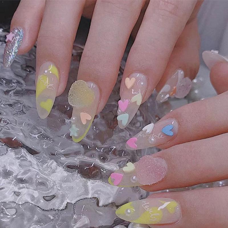 

Art Decoration Beauty Nail Jewelry Fudge Nail Decoration DIY Color Pottery Mixed Candy Soft Peach Drill Jewelry Color A6G9