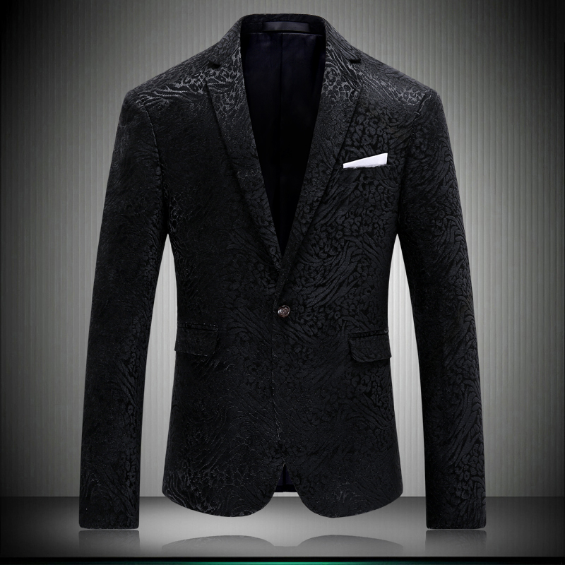 

Black Grain Suit Jackets For Men 2020 slim fit Man Blazer Casual Dress Jacket Single Button Americanas Hombre Blazers 8639