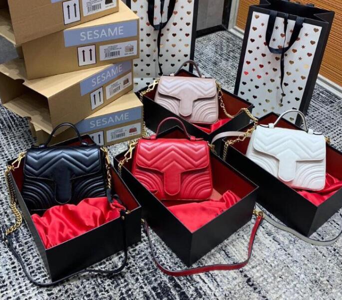 

Bag Woman Handbag Purse Genuine leather serial number Messenger Bag shoulder brand designer fashion marmont, Red