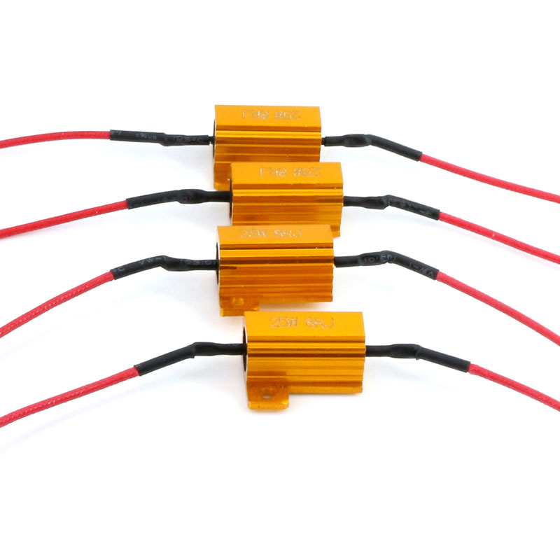 4pc 25W LED bulb Turn Signal Light DRL Load Resistor Fix Error fast Flash 1156 P21W PY21W BAU15S 1157 7440 7443 T20 3156 3157