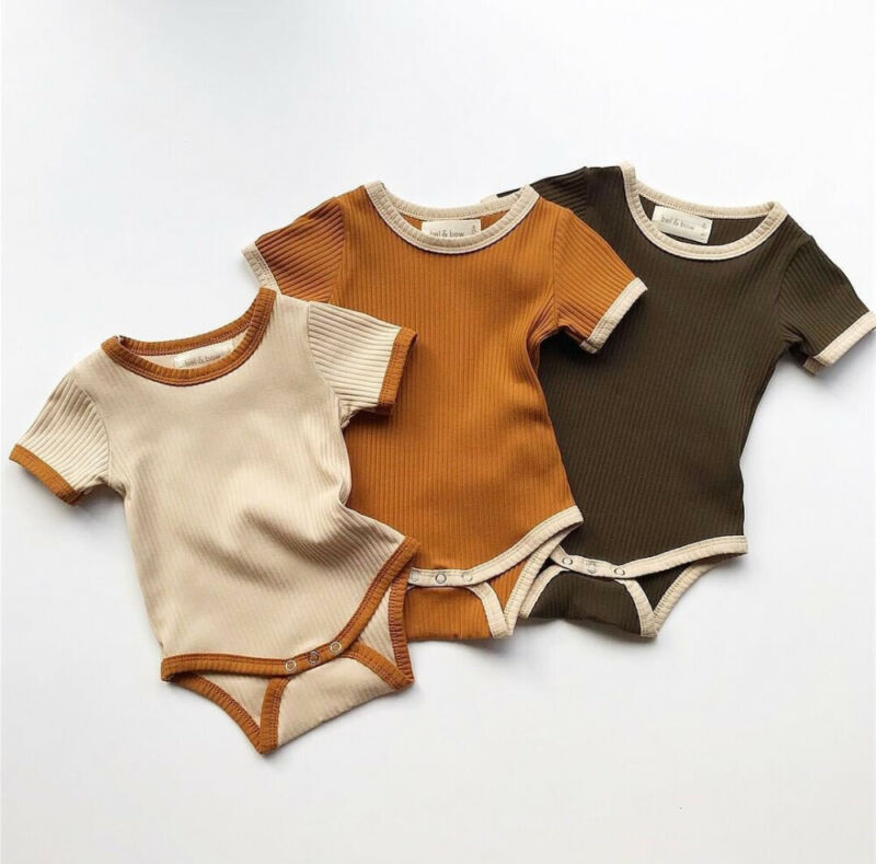 

Newborn Baby Girl Clothes Boy Short Sleeve Romper O Neck Jumpsuit Solid Color Outfits Cotton Blend Clothes, Pink a