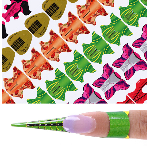 

Nail Form 100Pcs/roll Adhesive For UV Gel Extension Flower Kite Oval Square Shape Art Tool DIY Tips Manicure Kits