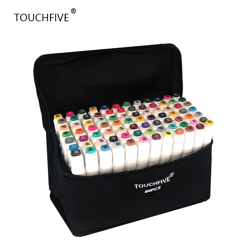 

TouchFIVE 20/30/40/60/80/168 Colors set Art Markers alcohol Dual Headed graffiti pen markers manga drawing set liner brush pen