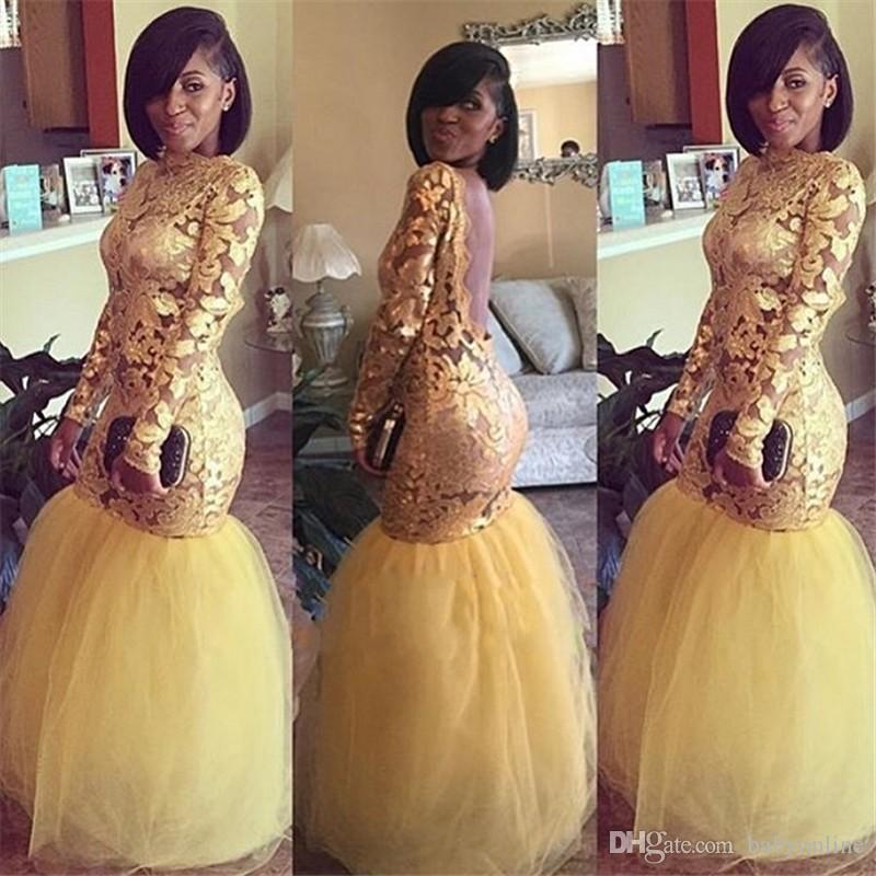 yellow gold prom dress