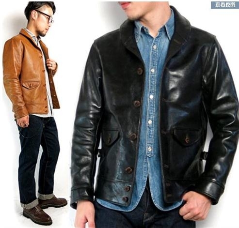 

Free shipping.Brand Cossack horsehide coat,man 100% genuine leather Jackets,fashion men's slim japan style leather jacket, CJ191128, Horseskin